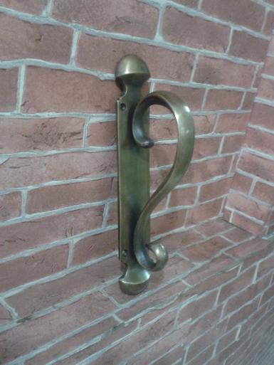 Brass door handle code A.193 size Long 230 mm.wide 40 mm.