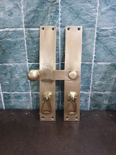 Brass Door Lock Item Code W33MR30 size plate per side 50 x 300 mm Thickness 47.7 mm.