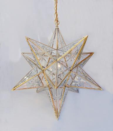 Star lantern beveled glass starburst Item Code ELS018SC size 24''