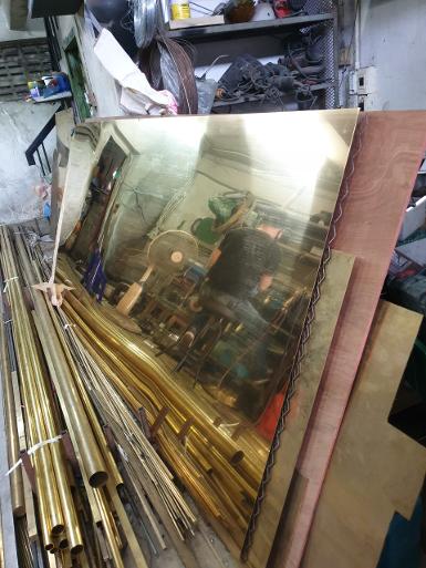 Brass sheet Thickness 0.8 mm size 120 x 244 cm.