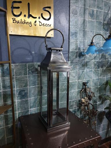 Lantern brass lamp bevel glass Item Code MCRL63E size base 20 x 20 cm.high 62 cm. body